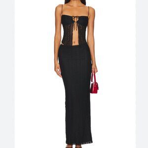 MORE TO COME Lali Maxi Skirt Set in Black size small